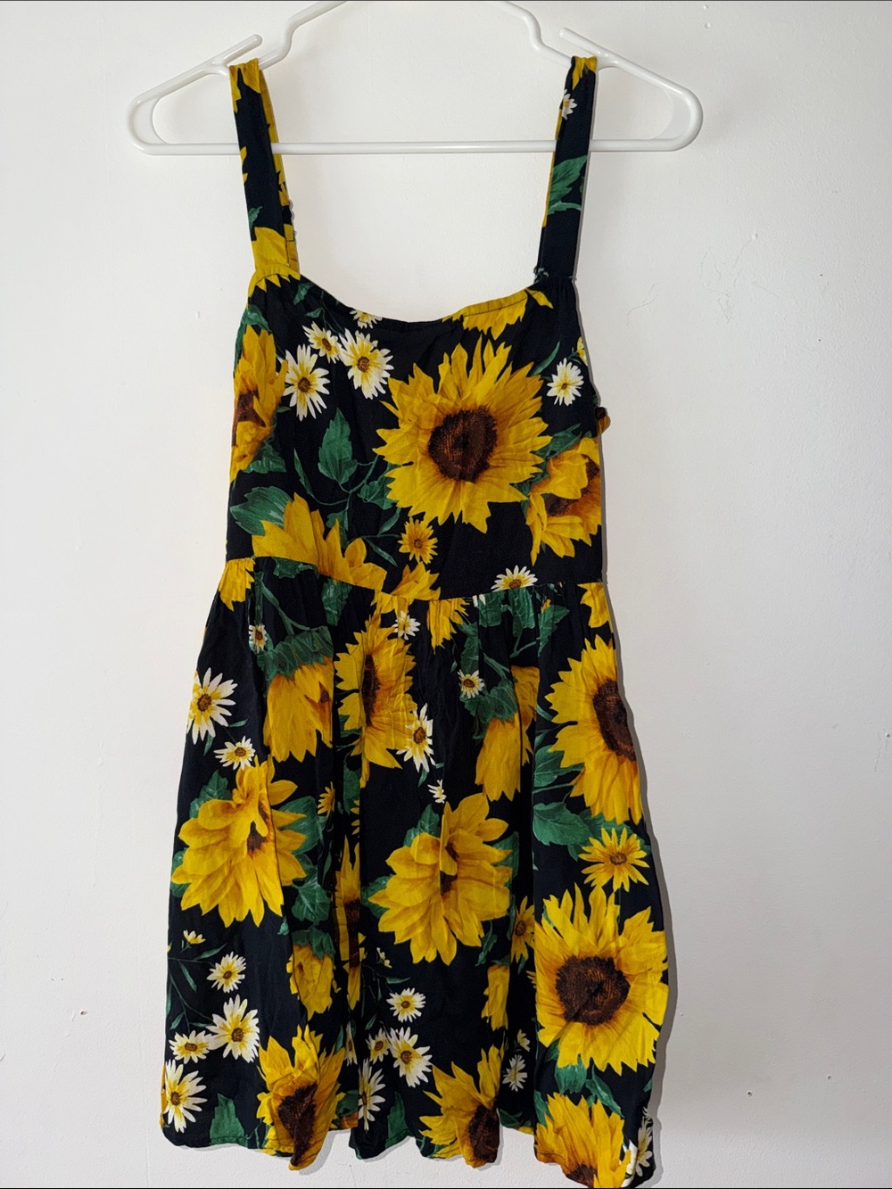 Forever 21 Black Sunflower Print Mini Dress